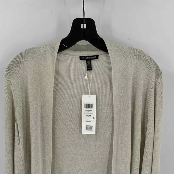 Eileen fisher cardigan, beautiful draped classy ecru sweater cardigan - Picture 5 of 5
